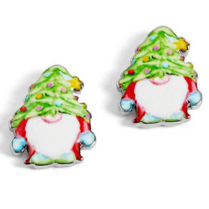 Gnome Christmas Stud Earrings Green Hat